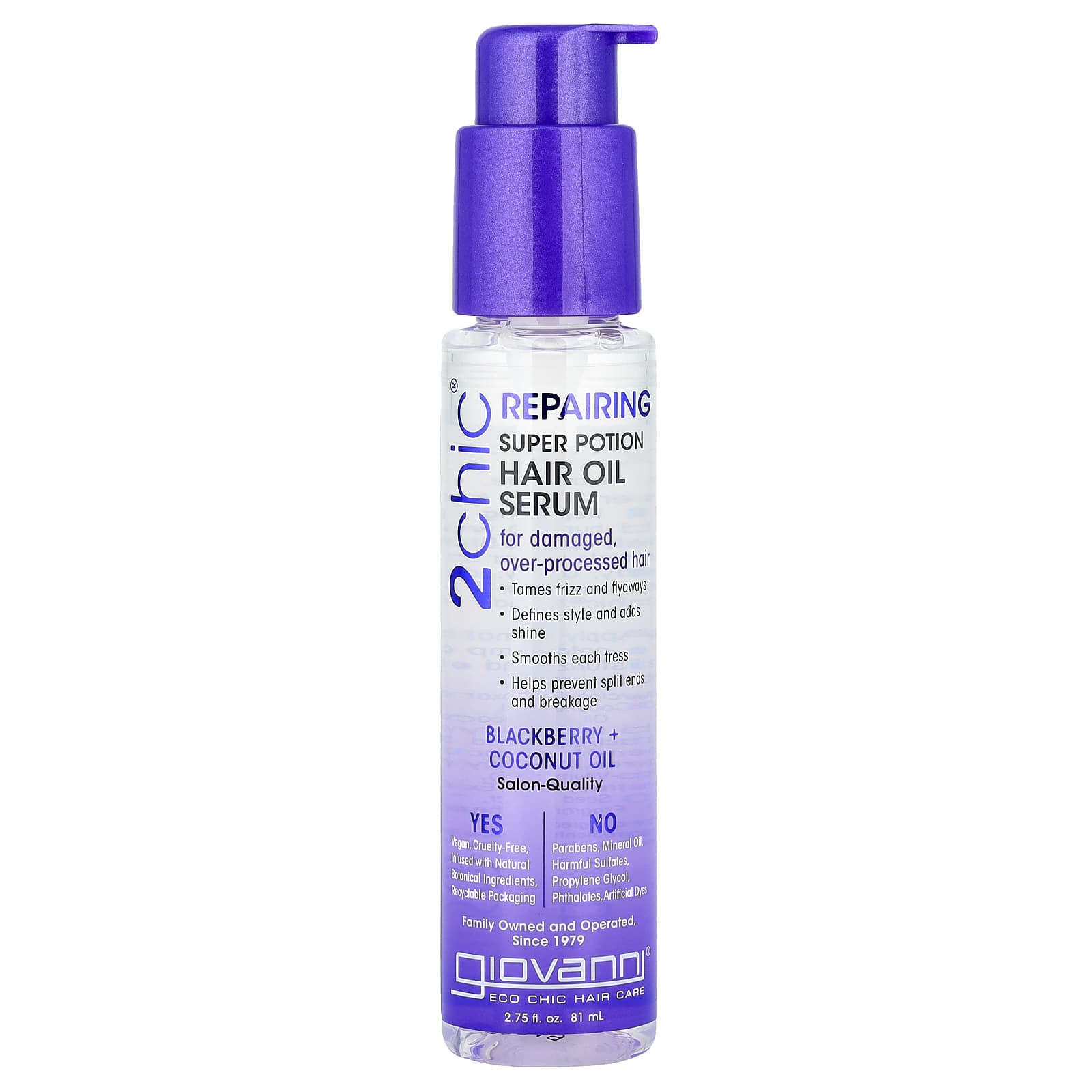 

2Chic, Repairing Super Potion Hair Oil Serum, Blackberry + Coconut Oil, 81Ml(2.75Fl Oz)