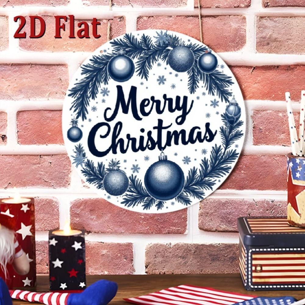Vintage Metal Sign Blue Deer Merry Christmas Retro Tin Plate Wall Decor Home Holiday Gift 20 Cm