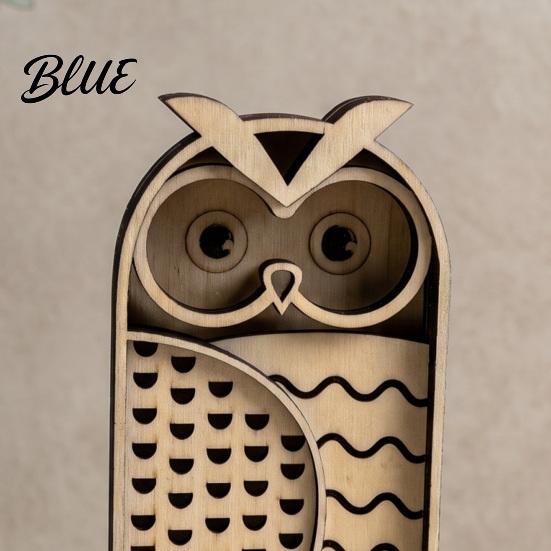 Artistic Owl Ornaments for Entrance Multi Layer Wooden Figurine, 3D Layered Crafts, Creative Wood Housewarming Gifts Friends Carving Animal