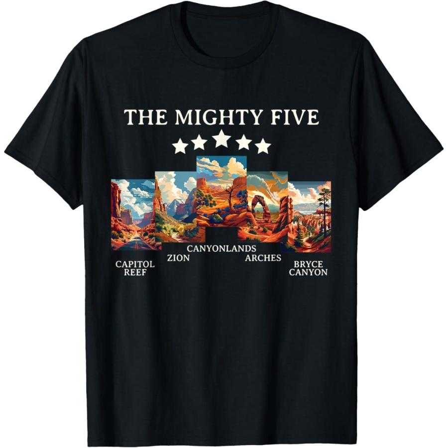 

Vintage Moab Utah Souvenir Big 5 Mighty Five National Park T-Shirt XXXXXL чорний