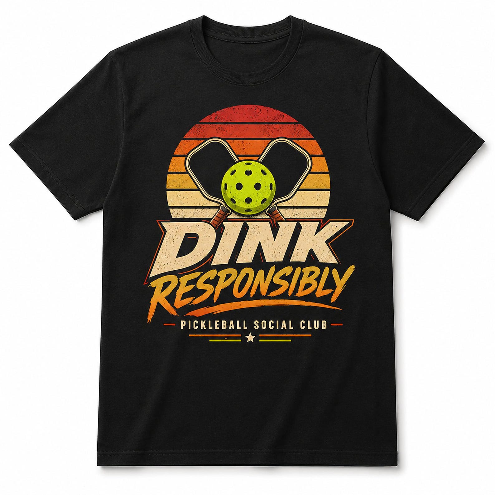 Dink Responsibly Pickleball T Shirt, Funny Paddle Sport Gift, Social Club Tee S