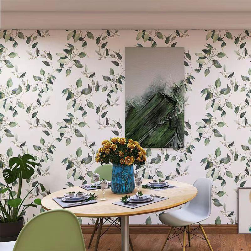 6M Vinyl Green Leaf Peel and Stick Wallpaper Self Adhesive Contact Paper Removable Waterproof Wallpaper For Furniture Renovation
