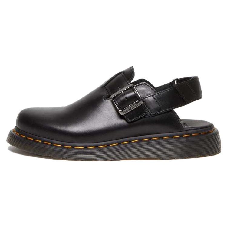 Dr. Martens Jorge Ii Leather Comfortable Casual Low-Top Mule Slippers Unisex Slippers Black 30868001