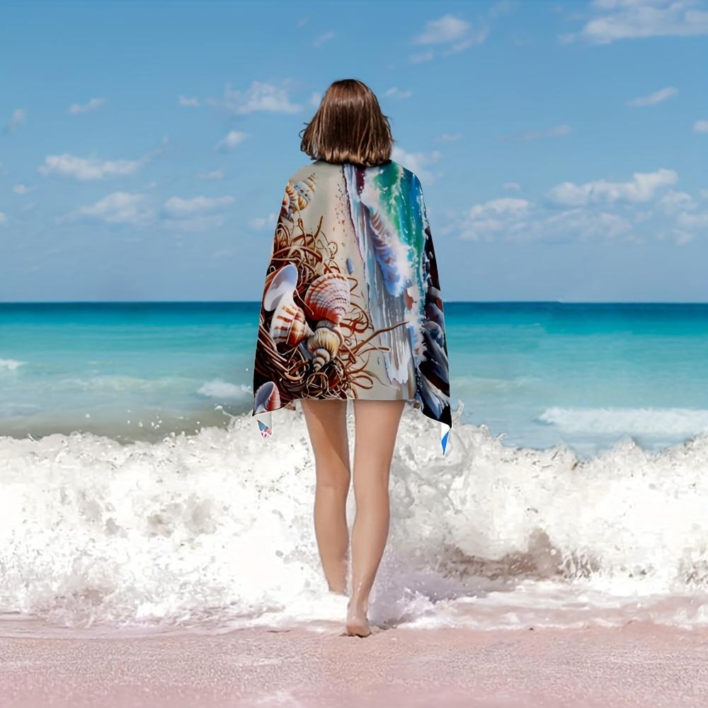 Custom Seashell Beach Towel Lighthouse Ocean View Microfiber Sand Free Bath Towel Quick Dry Soft Travel Swim Pool Accessory