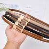 Small Belt Women's Jeans Belt Simple and Versatile Thin Belt Decorative Retro Gold Buckle Small Leather Belt Fashionable and Versatile