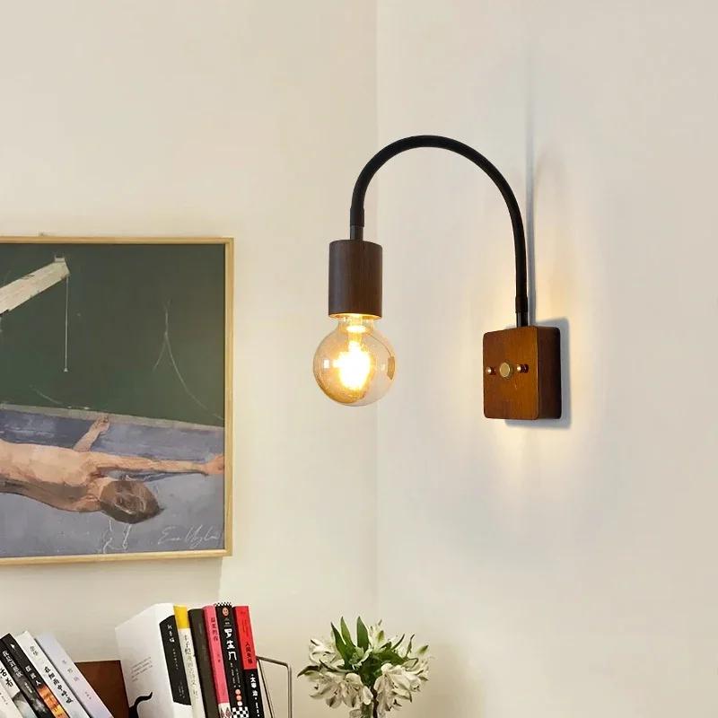 Vintage LED Wall Lamp Wabi-sabi  Interior Lighting Adjustable Rotating Night Light For Bedroom Dining Room Cafes Warm White Bulb