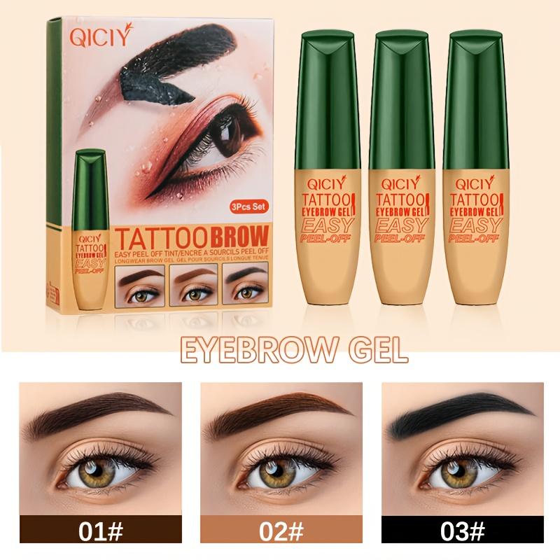 

3-цветный временный татуаж для бровей, гель, быстросохнущий, стойкий, не выцветающий, карандаш для бровей, натуральный оттеночный татуаж для бровей, макияж