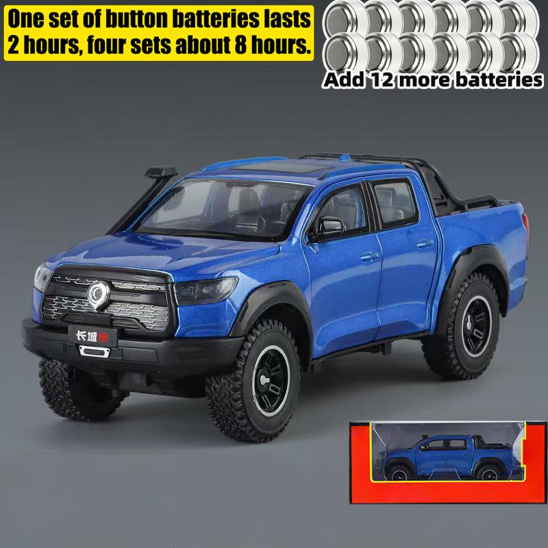 1:24 Great Wall Motor POER Pickup Alloy Diecast Off-road Vehicles Car Model Outdoor Display Collection Ornaments Birthday Gifts