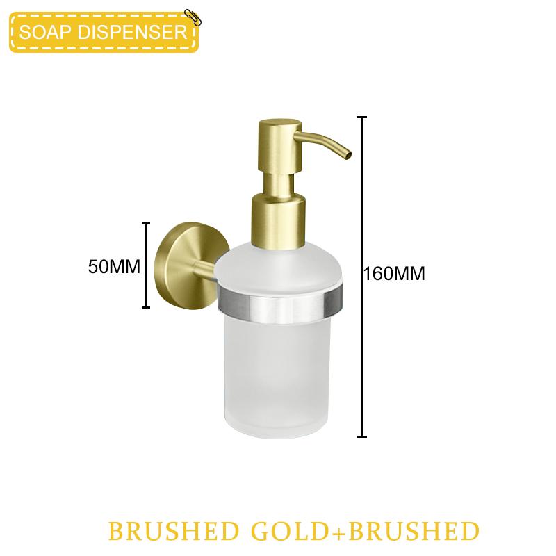 Brushed Gold & Brushed Bathroom Accessories Set Wall Mounted Clothes Hook Toilet Paper Holder Towel Bar Hardware Pendant