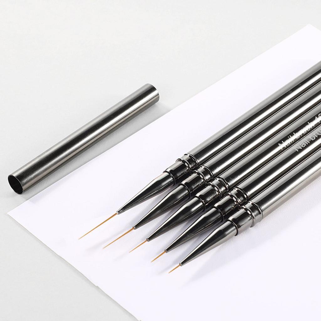 Nail Art Liner Brushes 5PCS Nail Art Brush for Long Lines Liner Brush Nail Design Brush Nail Drawing Pens 6/9/12/15/18mm