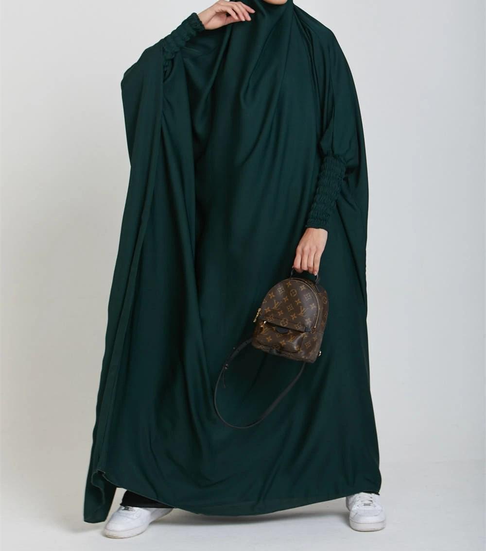 

New Plus Size Solid Color Long Sleeve Dress - Women s Loose Fit One-Piece One Size темно-зелений колір