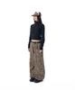 AAKAM Knee Pin-Tuck Leopard Cotton Pants (Brown)