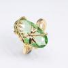 Chic Women Dragonfly Leaf Oval Faux Gem Twist Finger Ring Wedding Jewelry Gift