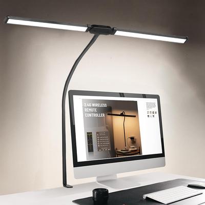 LED-Schreibtischlampe mit Doppel-/Einzelkopf, dimmbar, Clip-on-USB-Lesetischleuchte, 3 Beleuchtungsmodi, flexible Arbeitstischlampe