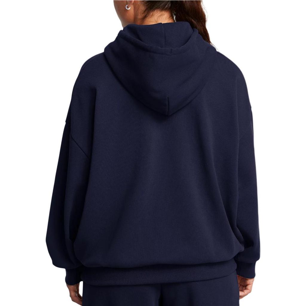Under Armour Sudadera con capucha oversize de felpa pesada para mujer, sudaderas con capucha, azul marino medianoche 1386494-410