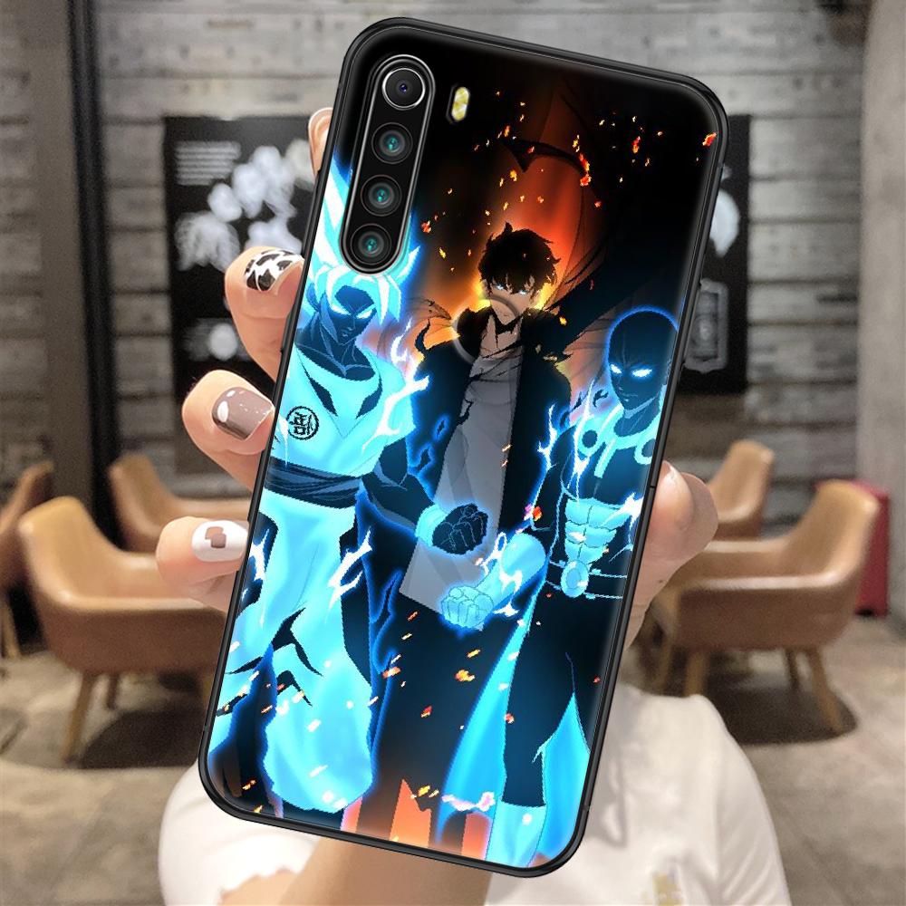 Anime Solo Leveling Telefonkasten für Xiaomi Redmi Note 7 8 9 10 7A 8T 9A 9T 9S 10S Pro schwarz Mode Funda Malerei Cover weich