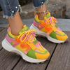 2025 spring new color matching lace-up platform dad shoes women's Forrest Gump shoes female student casual sports shoes