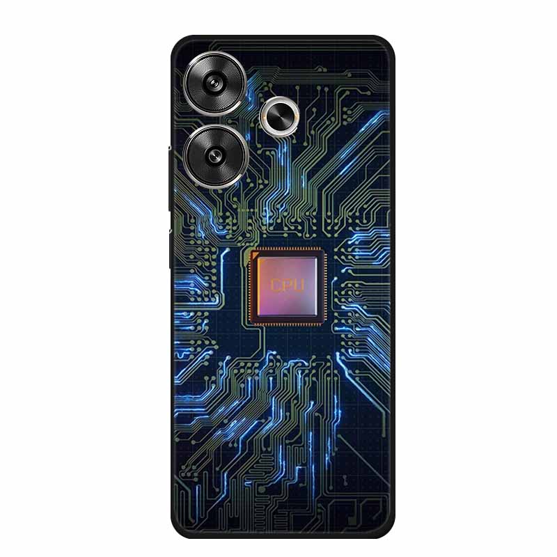 Phone Case For Xiaomi Poco M6 4G Back Cover Case Shockproof Black Silicone Soft Funda For Poco M6 Case PocoM6 M 6 6.79" Coque