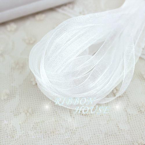 

(40 Meters/lot) 1/4 (6mm) White Organza Ribbon Wholesale Gift Wrapping Ribbons Decorative Packaging Box Wedding Celebration белый