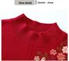Women's 100% Pure Wool Embroidered Sweater - New 2025 Autumn/Winter Collection for Middle-Aged and Elderly