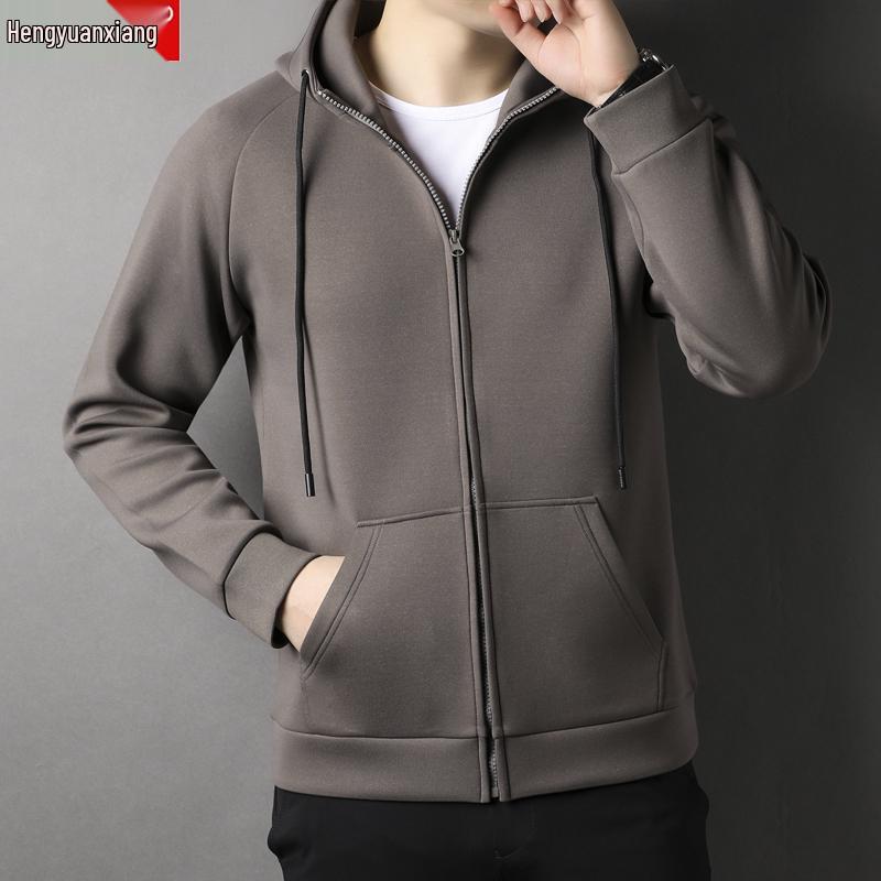 Men's Hooded Zipper Sweatshirt Jacket - Casual Spring/Autumn Trendy Sport Cardigan