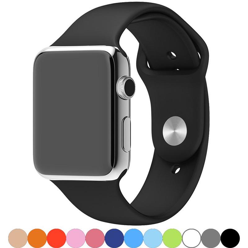 Apple Silicone Strap for Apple Watch Series 1-9/SE, Classic Sports Band