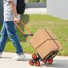 Stair Climbing Cart, 54 Kg Stair-Climbing Capacity, Portable Folding Trolley Cart with Telescoping Handle, 6 Wheels and 2 Bungee Cords, Stair Climber