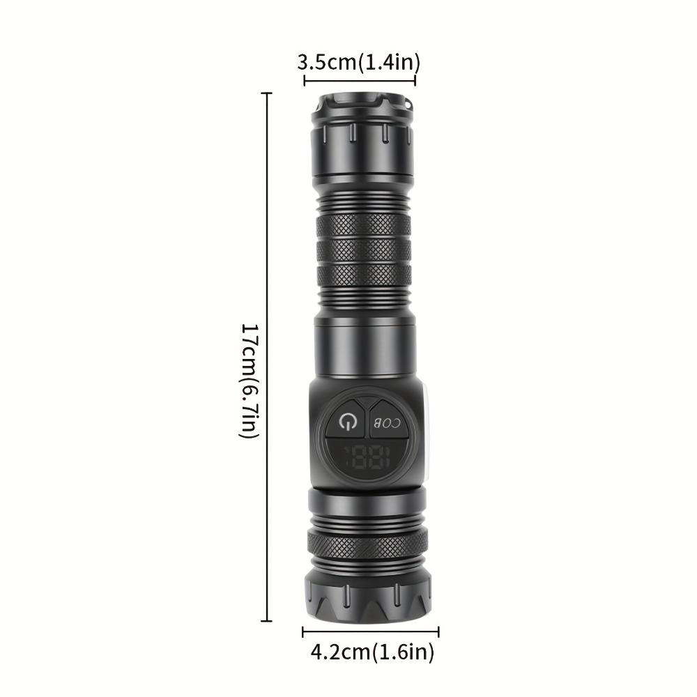 Multi Functional Rechargeable Flashlight,strong Light,telescopic Zoom,magnetic,with Side Light,suitable for Home,camping and Emergency Scenarios