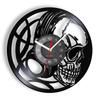 Schädel-Kopf-Vinyl-Schallplatten-Wanduhr im Alter von Skelett-Kopf-Wanduhr, Skelett-Vampir-Männer, Halloween-Dekor, Wandbehang-Uhr
