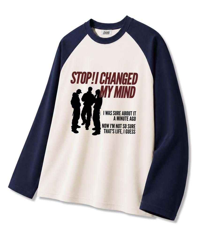 TI.GLAKE Stop My Mind Oversized Raglan Long Sleeve T-Shirt 5 Colors