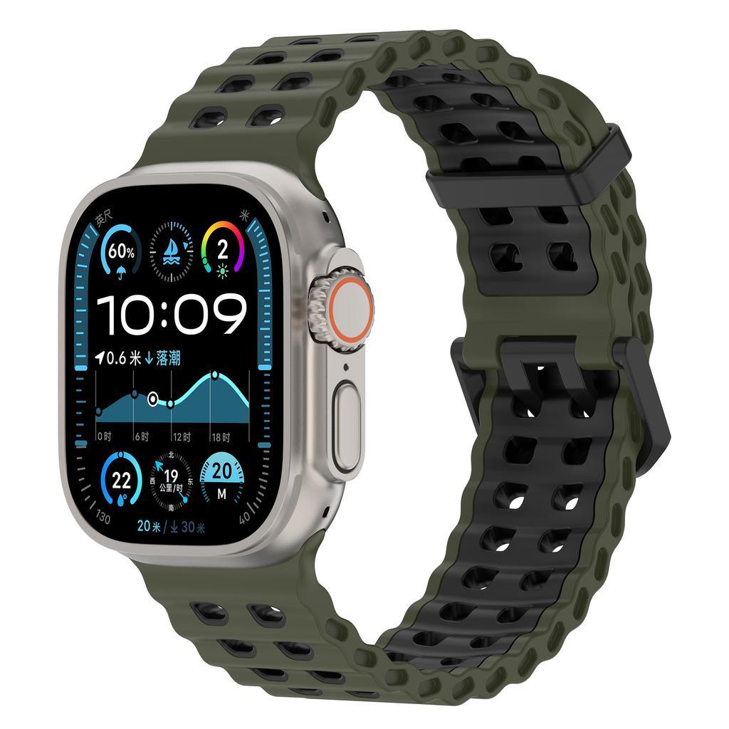 Atmungsaktives Ocean-Armband für Apple Watch Armbänder Ultra 4 3 49mm 44mm 42mm 46mm Silikon Correa Armband iWatch Serie SE 9 10 11 12