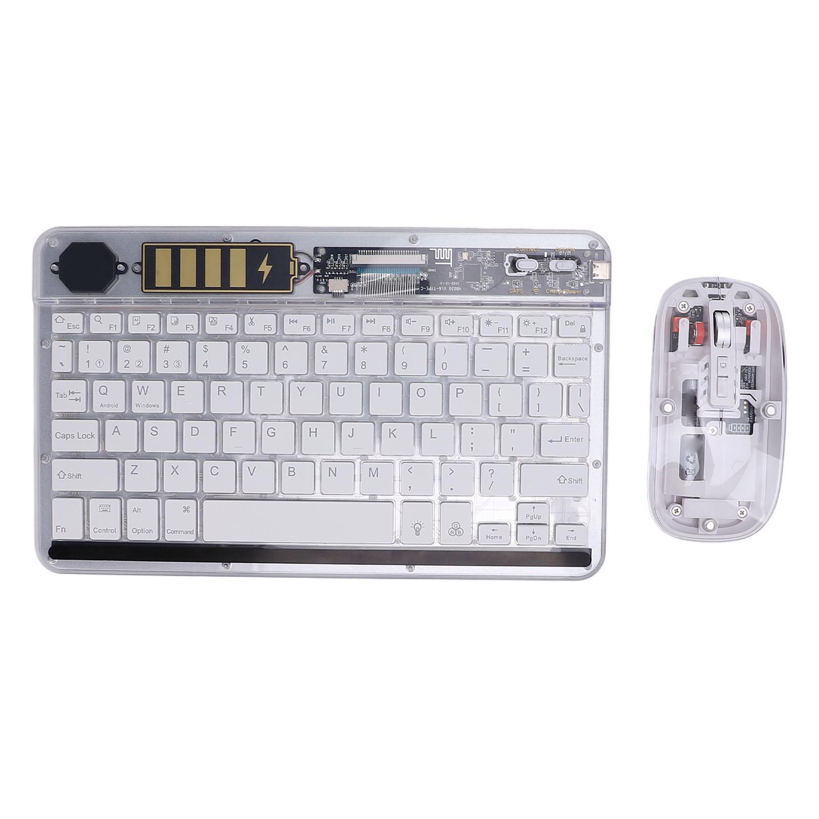 

Клавиатура с беспроводной мышью BT5.1 Ультратонкая RGB-подсветка Бесшумная беспроводная клавиатура и мышь в комплекте белый