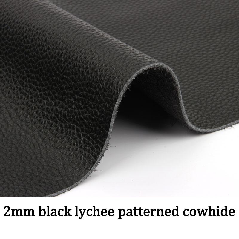 Cowhide leather, genuine leather, top layer cowhide, 2mm thick leather, black lychee pattern sofa soft bag, car seat cover 21x14cm чёрный