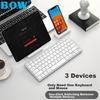 Ultra-Thin Portable Silent Dual-Mode Keyboard, Wireless Bluetooth External Office Keyboard, White