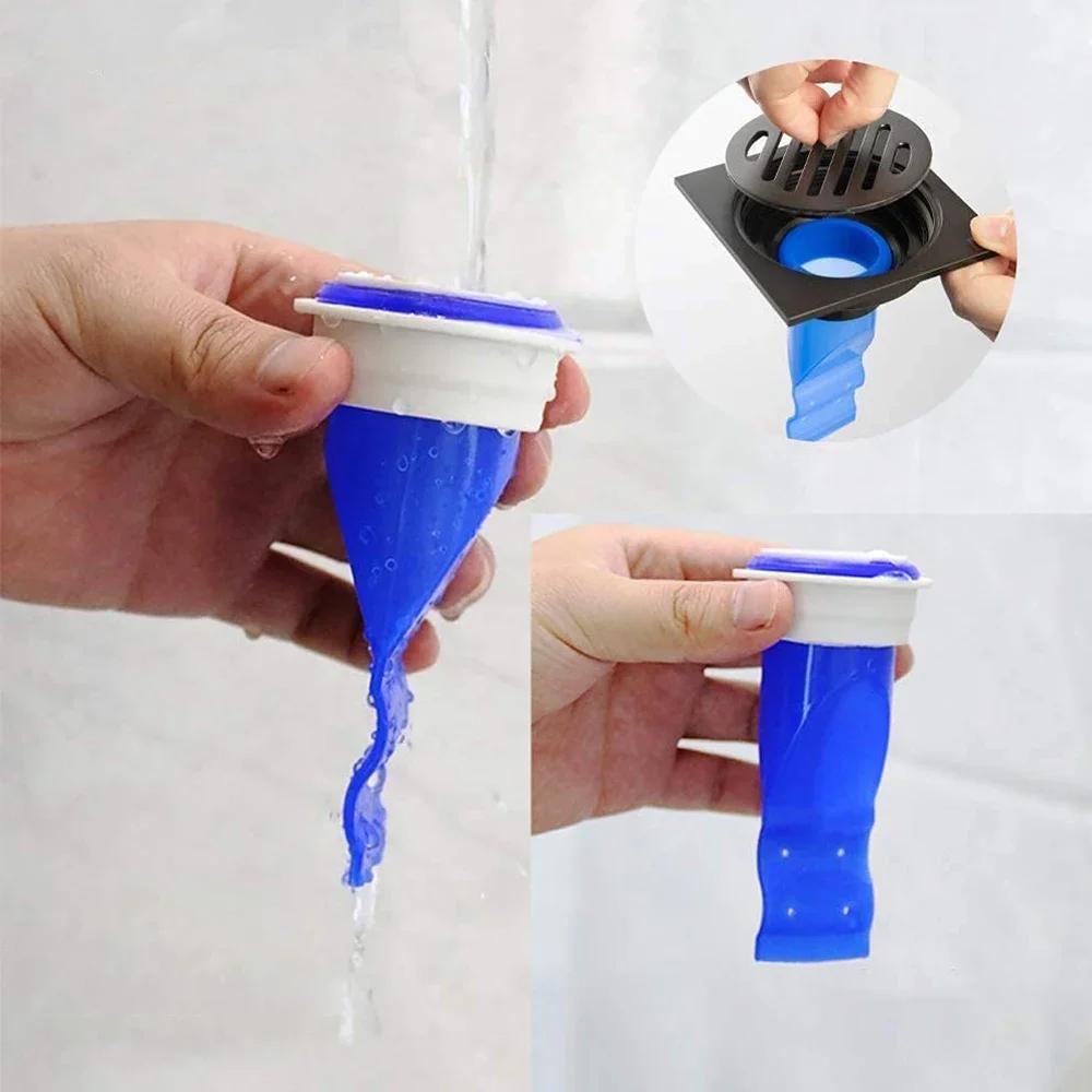 3pcs-Silicone Floor Drain Anti Odor Sink Floor Drain Backflow Preventer Trap for Pipes Tubes in Toilet Bathroom Kitchen