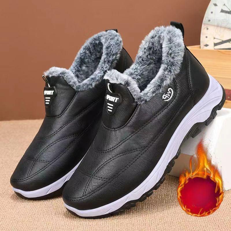 Men's Short Cotton Boots with Thickened Velvet and Waterproof Large Cotton, Casual Shoes for Men