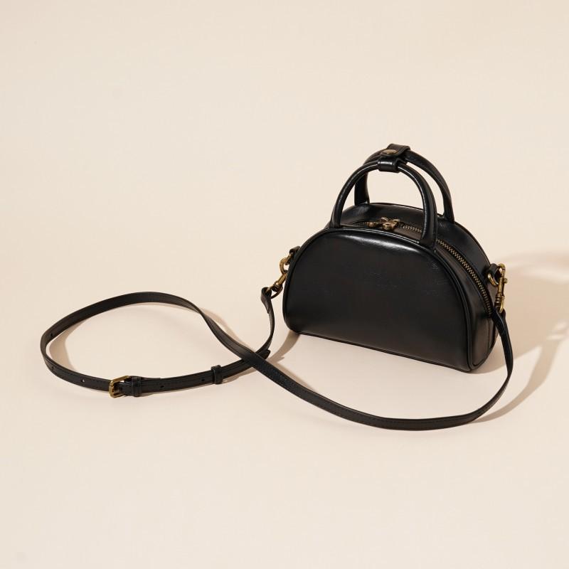 

Натуральная кожа 2025 Модная Ретро Маленькая Квадратная Сумка Универсальная На Одно Плечо Через Плечо Сумка Популярная Боулинг Женская 20.5x9x13cm