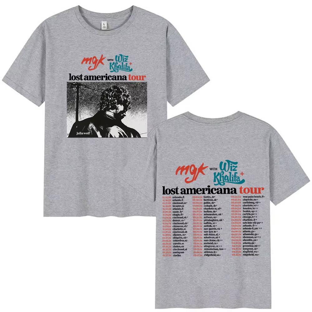 Rapper Machine Gun Kelly Tour 2025 Graphic T Shirt Man's Clothing Hip Hop Oversized T-shirt Fashion High Quality Cotton T Shirts