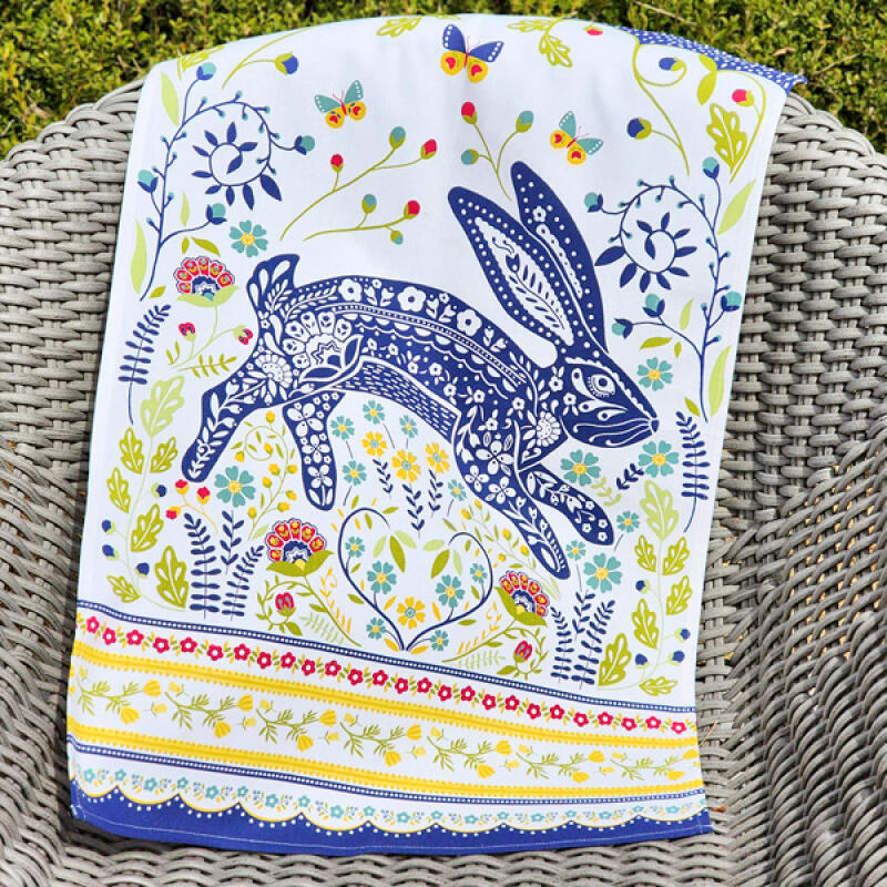Woodland Hare Cotton Tea Towel (UK)