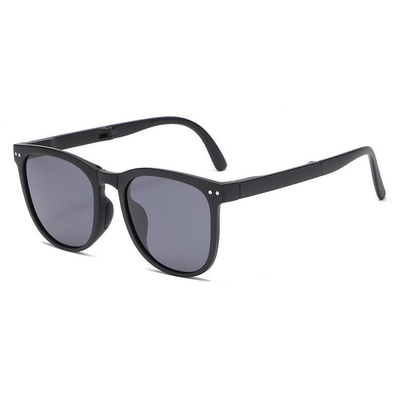 Folding Sunglasses Women's Anti-ultraviolet Polarized Sunglasses High-end Face-showing Small Large-frame Glasses