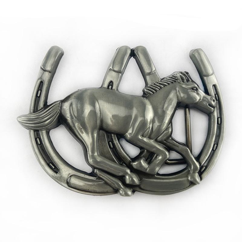 Fine Horse Smooth Zinc Alloy Men s Casual Saddle Equestrian Belt Buckle