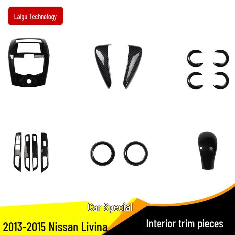 RHD Livina Carbon Fiber Interior Console Panel Anti-Scratch Stickers