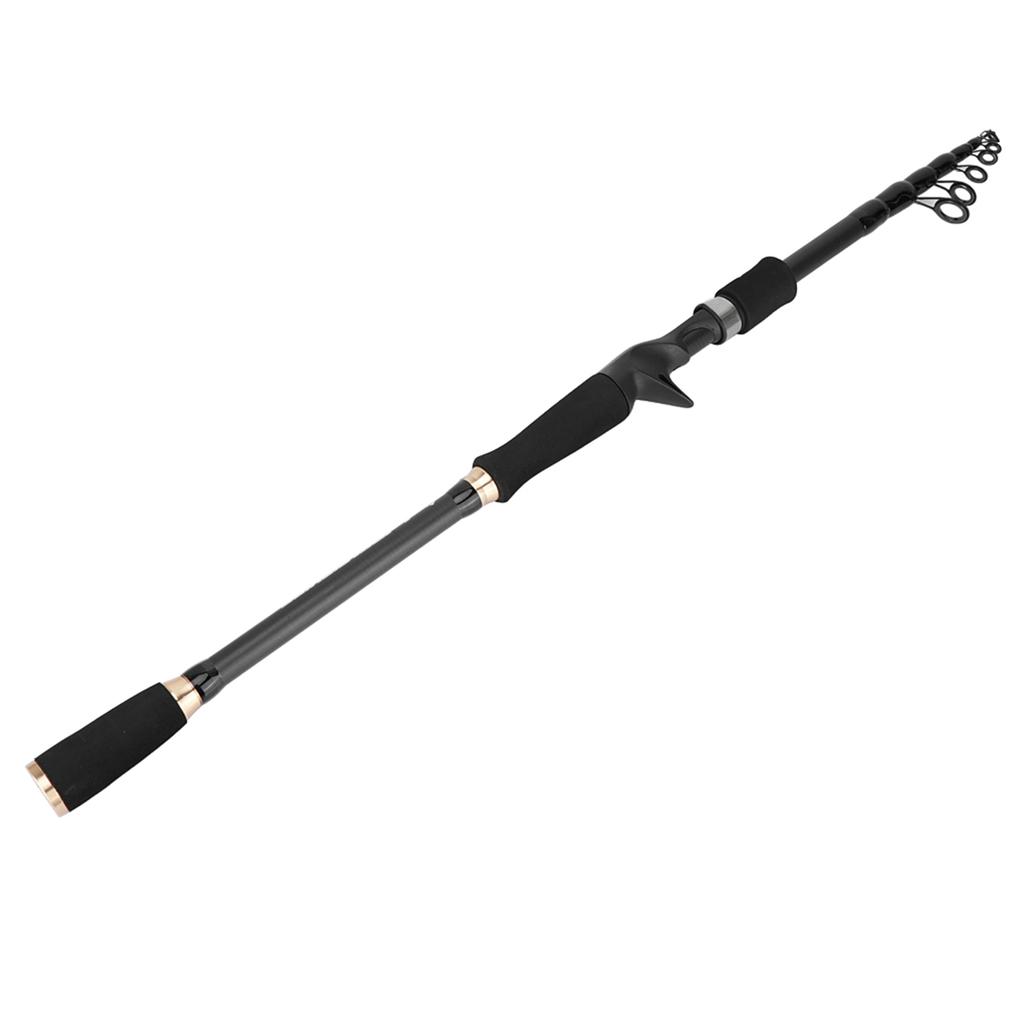Black Carbon Fiber Fishing Rod Ultra Light Portable Travel Pole Pikestaff Handle(Casting 2.7M)