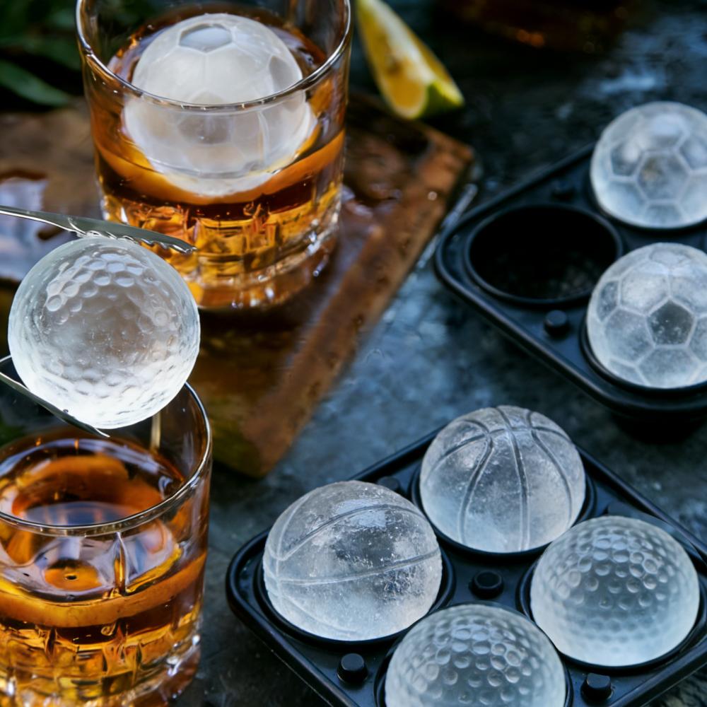 Silicone Football Ice Grid Molds for World Cup Fans Party Drinks Ice Hockey Tray Sports Ball Shaped Ice Ball Maker Kitchen Acces