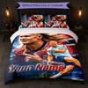 Set Biancheria da Letto Personalizzato con Nome Erling Haaland 1 Copripiumino + 2 Federe Logo Calcio Regalo Personalizzato per Occasioni Speciali Decorazione Camera da Letto