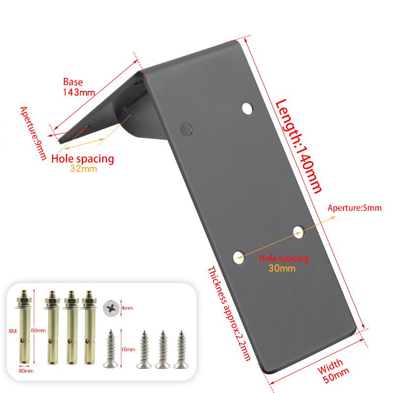 2 Pieces Heavy Duty Mantel Brackets, Large Metal Shelf, Wall Mounted Floating Triangle Hand Welded Countertop Holder, Load 250KG