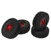 4 Pcs 1.9 Inch RC Rubber Tire with Red Aluminum Alloy Wheel Hub for RC Car Spare Part Repair Accessories