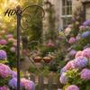 Bird Feeder for Nuts Metal Heart Feeder Outdoor Hanging with Backyard 2 Bowls Garden Wild Birds Community Space