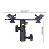 B03C DSLR Dual Flash Bracket 2-Hot Shoe Mount Speedlight Stand Umbrella Flash Holder