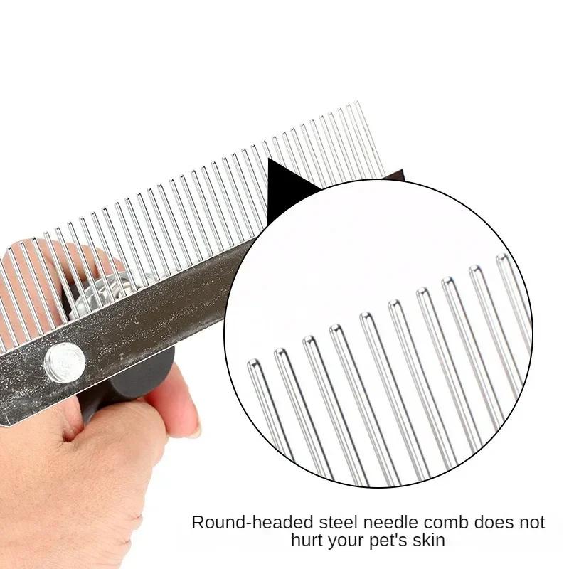 Large Medium Dog Rake Comb Long-Haired Pets Grooming Tool Stainless Steel Pins Comb for Golden Retriever Husky German Shepherd